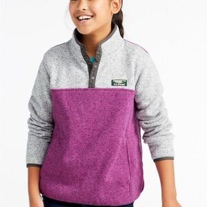 L.L. Bean Kids' Heathered Purple and Gray Sweater Fleece NWOT